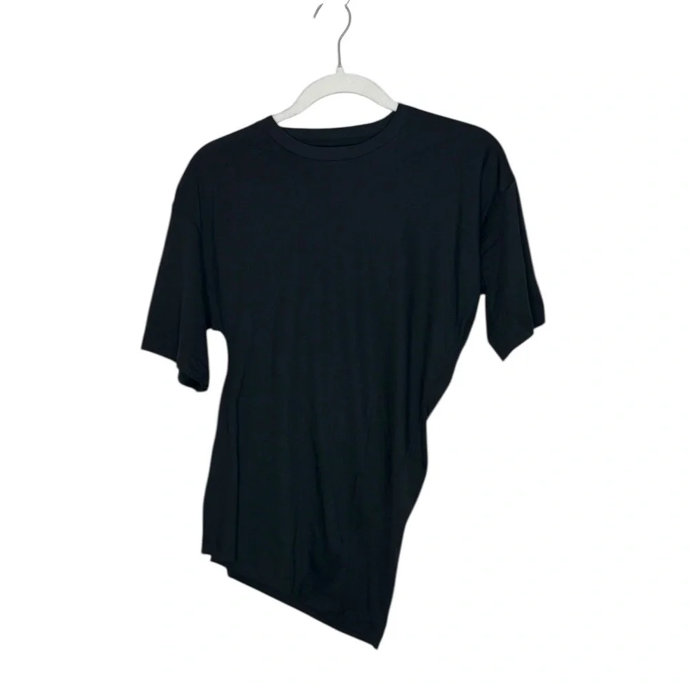 J. Crew New 100% Peruvian Pima Cotton Twisted Asymmetrical Black Tee NWT S
